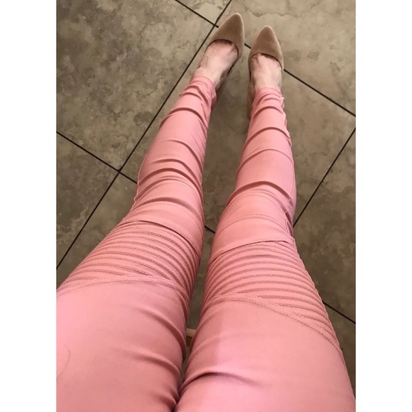 ‼️LAST‼️Mauve pink zip up biker leggings - Picture 3 of 3